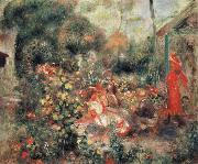 Pierre Renoir Young Girls in a  Garden in Montmartre china oil painting artist